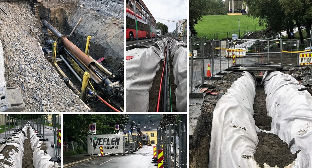 Bildet viser arbeid utført fra Veflen