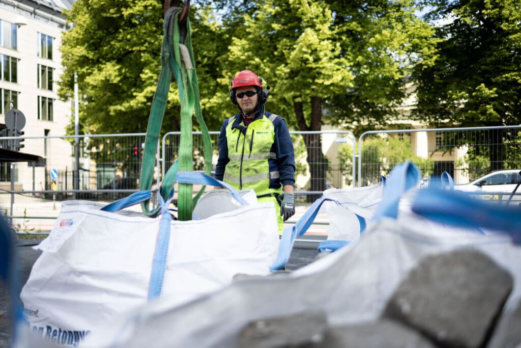 Jakob Fossen på anleggsplass hos Veflen.